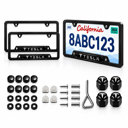 Tesla Logo Aluminum Alloy License Plate Frames – 2 Pack, US Standard - Tesery Official Store