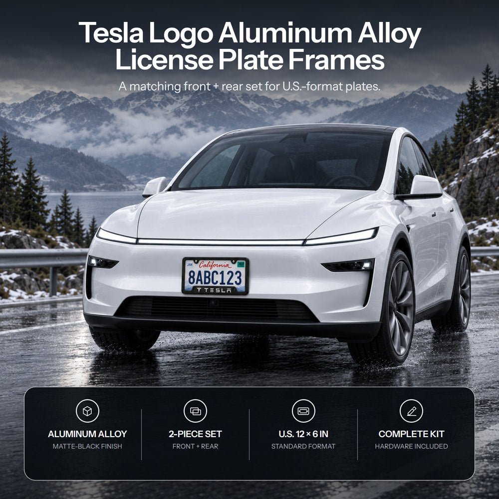 Tesla Logo Aluminum Alloy License Plate Frames – 2 Pack, US Standard - Tesery Official Store