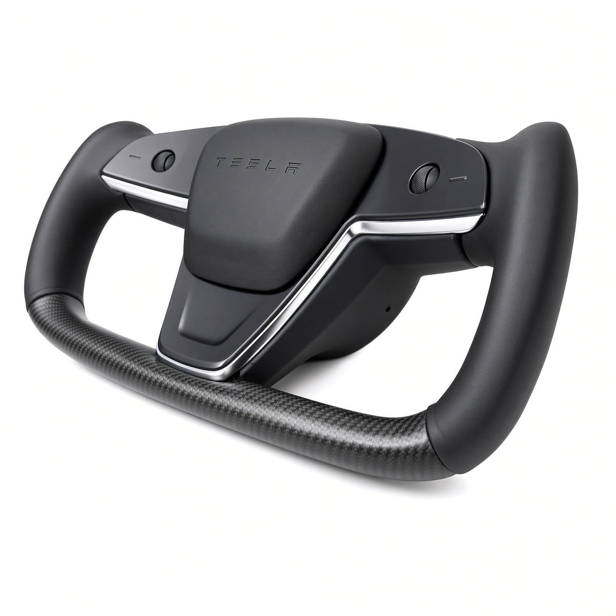 Touch Horn Carbon Fiber Yoke Steering Wheel for Model S / X 2021-2023 - Tesery Official Store