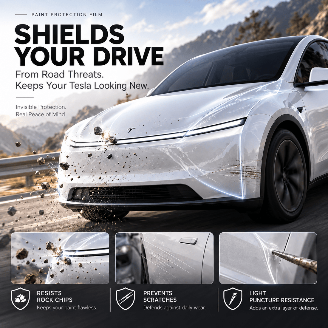 TPU Full Car Paint Protection Film (PPF) for Tesla Model Y - Tesery Official Store