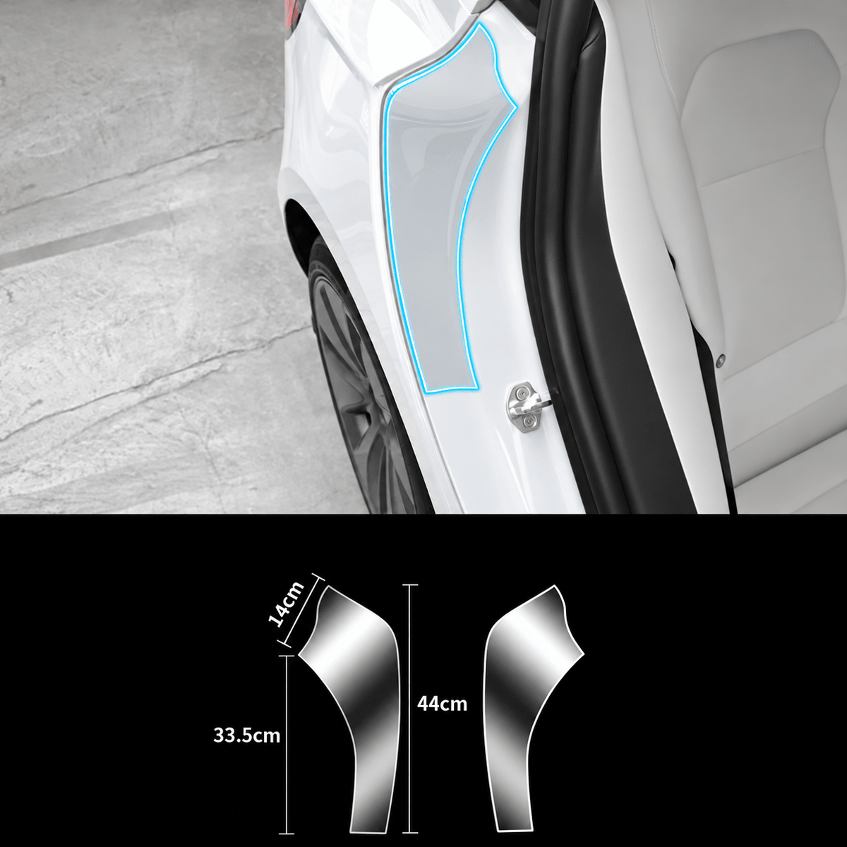TPU Rear Inner Door Protection Film for Model Y Juiper / Model 3 Highland | PPF - Tesery Official Store