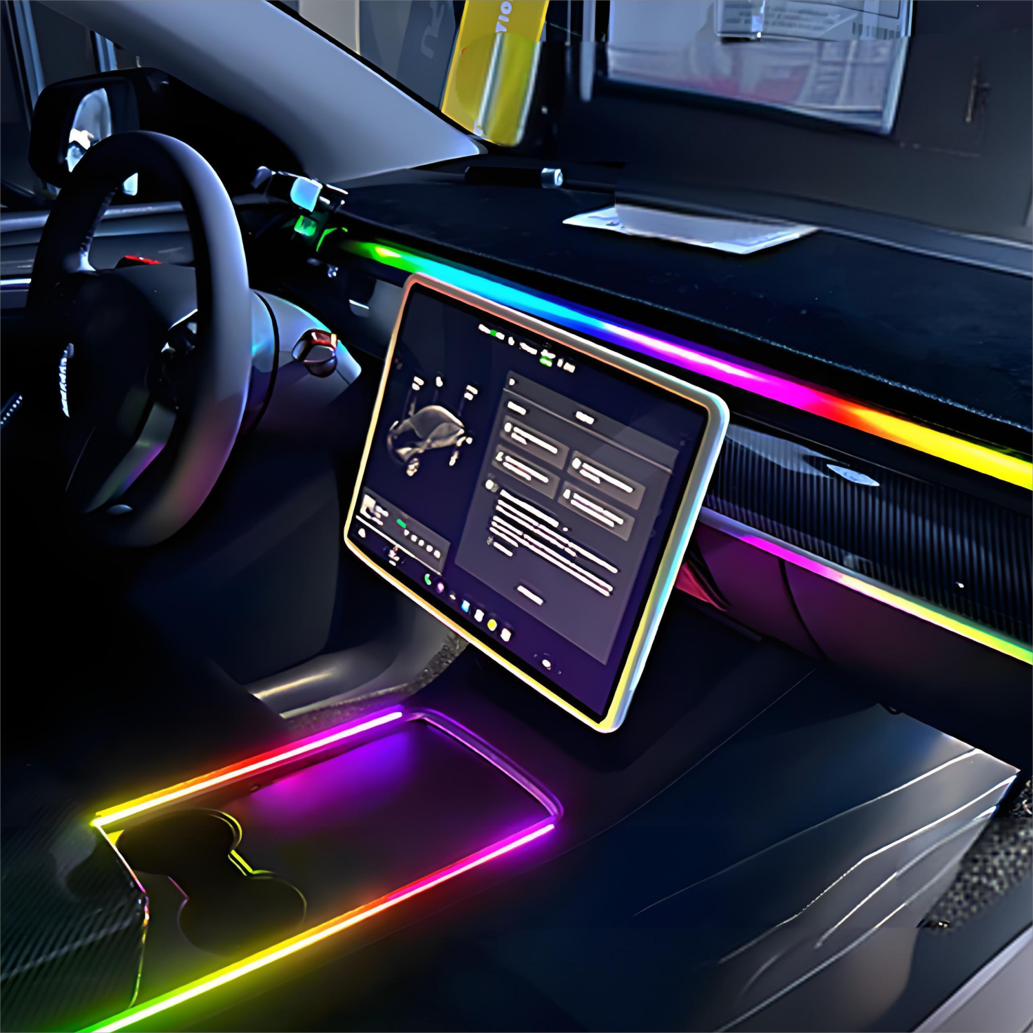 Center Console + Dashboard Ambient Light for Tesla Model 3 / Model Y