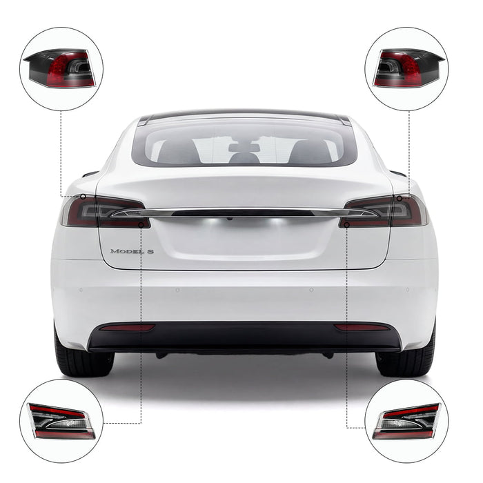 Complete 4-piece tail light assembly for Tesla Model S 2016-2020