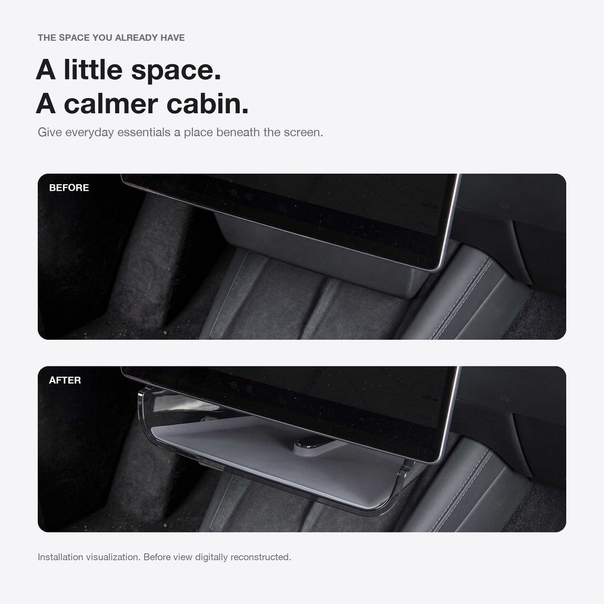 Under Center Screen Storage for Model 3 Highland / Model Y Juniper / Model YL - Tesery Official Store
