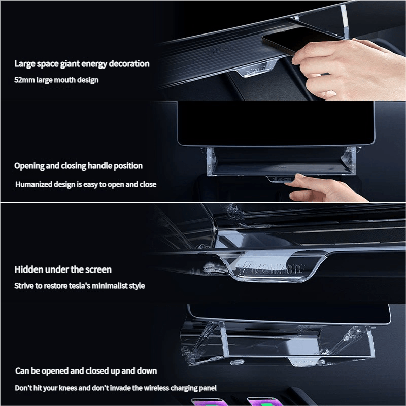 Under Screen Storage Organizer for Tesla Model Y Juniper & Model 3 Highland - Tesery Official Store