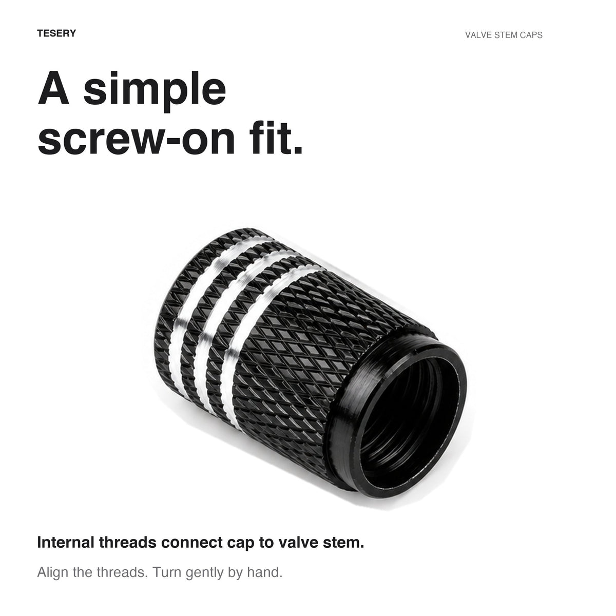 Valve Stem Caps 4 Pack Fit Suitable for Tesla 3/Y/S/X 2017-ON - Tesery Official Store
