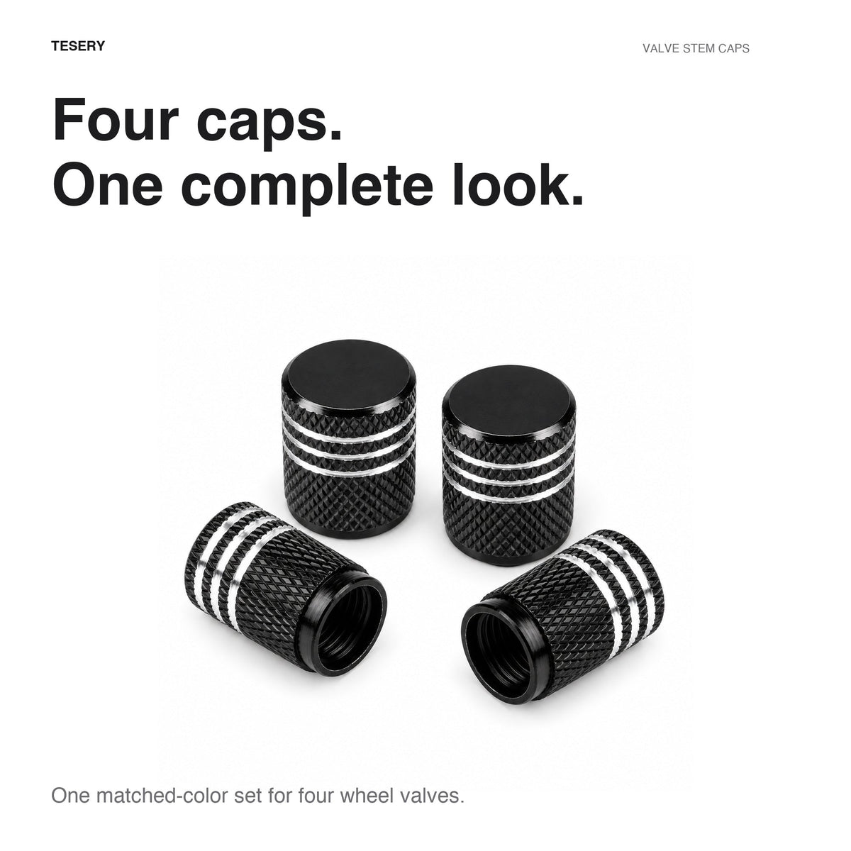 Valve Stem Caps 4 Pack Fit Suitable for Tesla 3/Y/S/X 2017-ON - Tesery Official Store