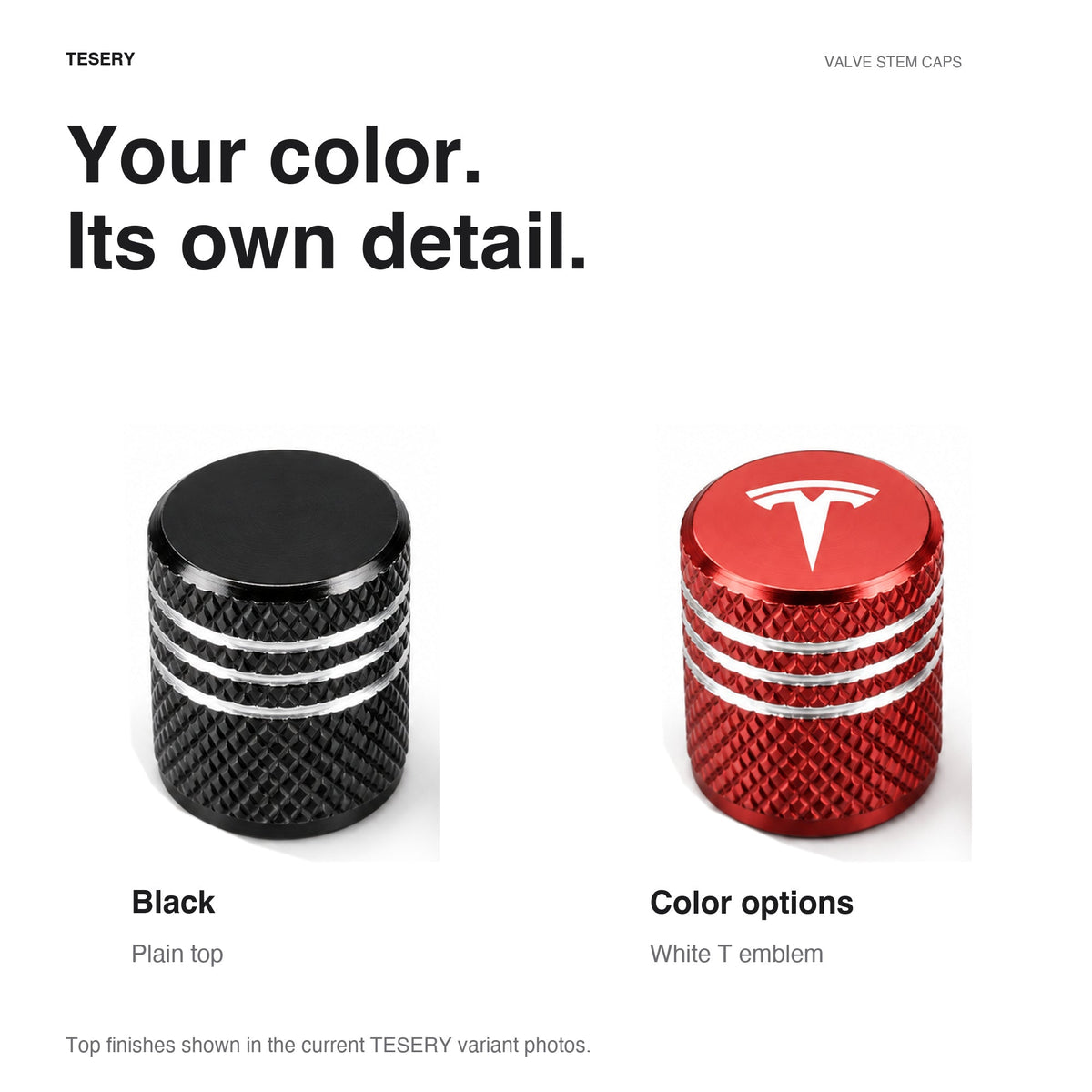 Valve Stem Caps 4 Pack Fit Suitable for Tesla 3/Y/S/X 2017-ON - Tesery Official Store