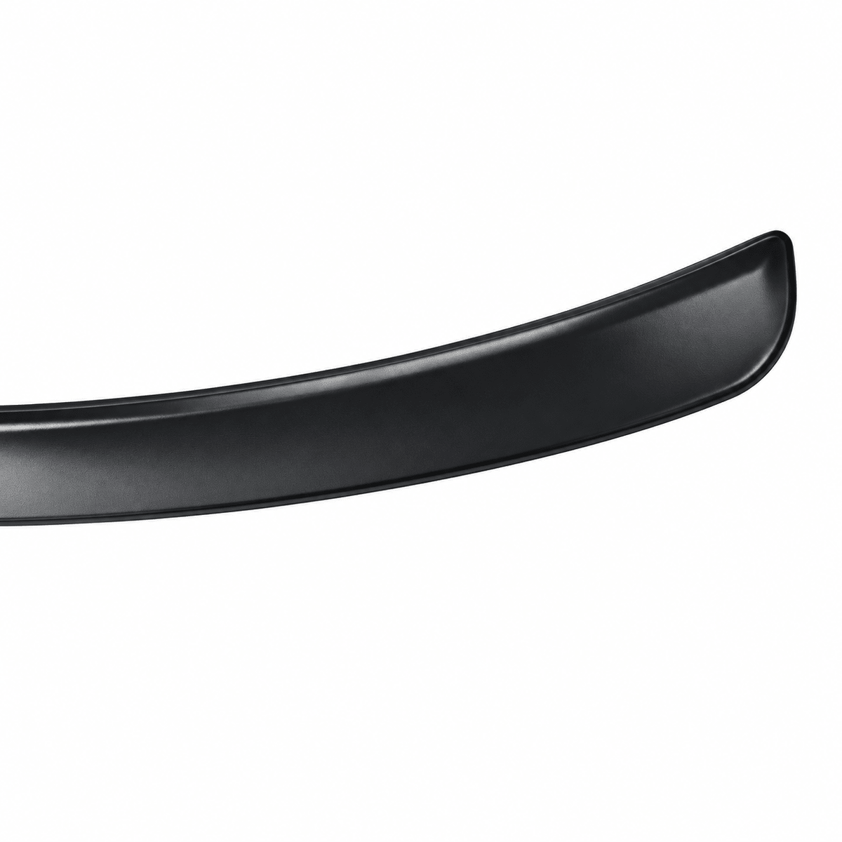 Close-up of the curved end and raised edge of a black wheel arch protector