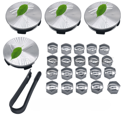 Wheel Center Cap Kit with Puller for Model 3/Y/S/X | 4 Hub Caps + 20 Lug Nut Covers - Tesery Official Store