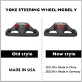 Yoke Style Steering Wheel for Model 3 / Y【Black & White Leather】 - Tesery Official Store