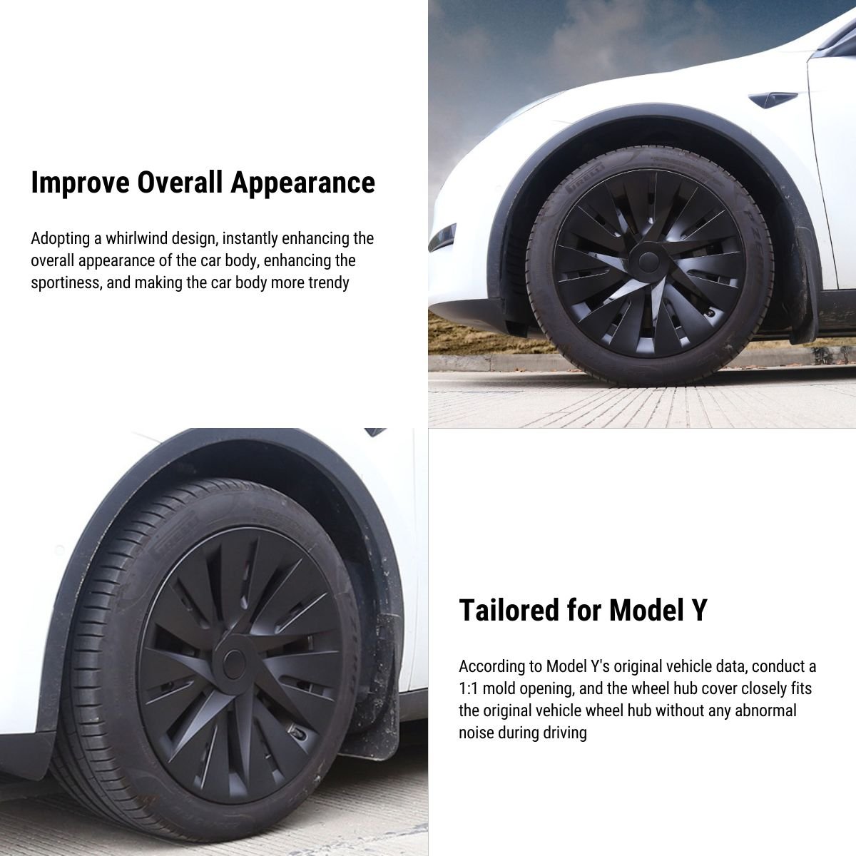 19' Windmill Wheel Covers for Tesla Model Y 2020-2024（4pcs） - Tesery Official Store