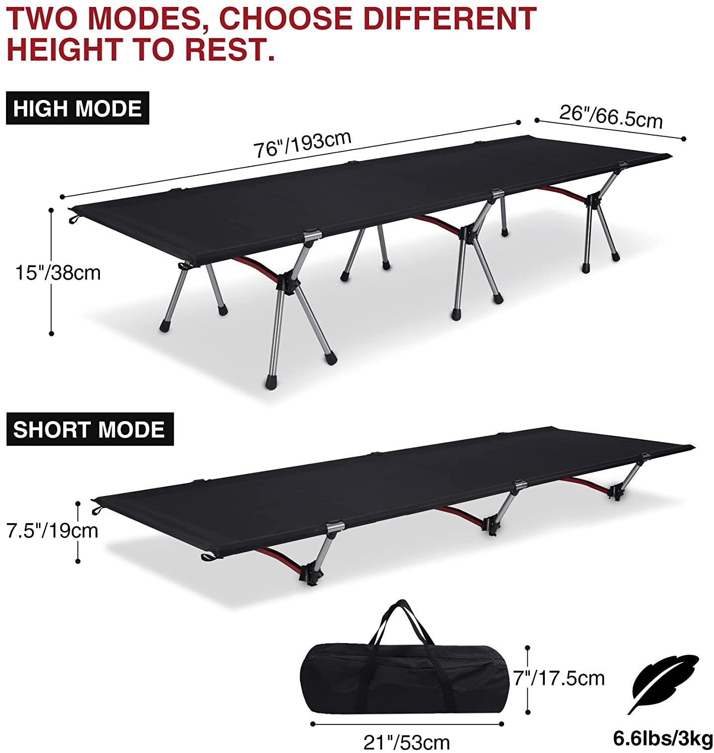 Ultra-lightweight folding camping bed - Tesery Official Store - Tesla Premium Accessories Store