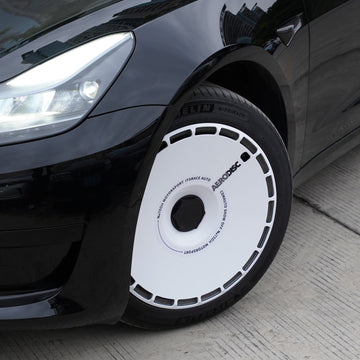 Aero rueda cubre la etiqueta engomada enmascarada del jinete para el modelo 3/Y de Tesla 2017-2024(4pcs)