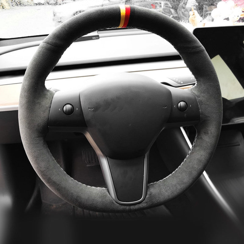 Alcantara Steering Wheel Cover for Tesla Model 3 / Y - Tesery Official Store