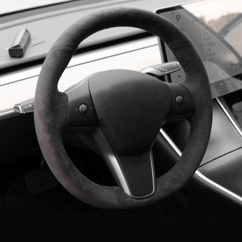 Tesla Model 3 & Y Alcantara Steering Wheel Cover - TESERY A1