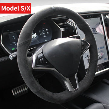 Alcantaran ohjauspyörän peite Teslan malli S / Malli X