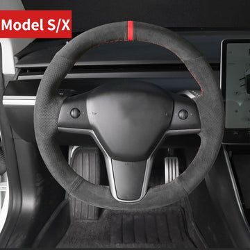 Alcantaran ohjauspyörän peite Teslan malli S / Malli X
