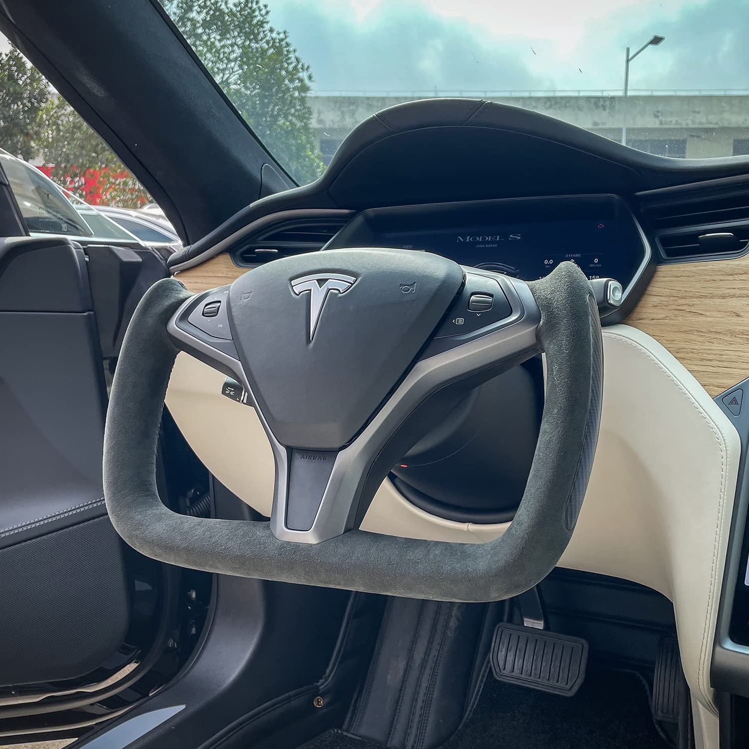 Tesla Cuscino in Alcantara per Model 3/Y/X/S - rosso
