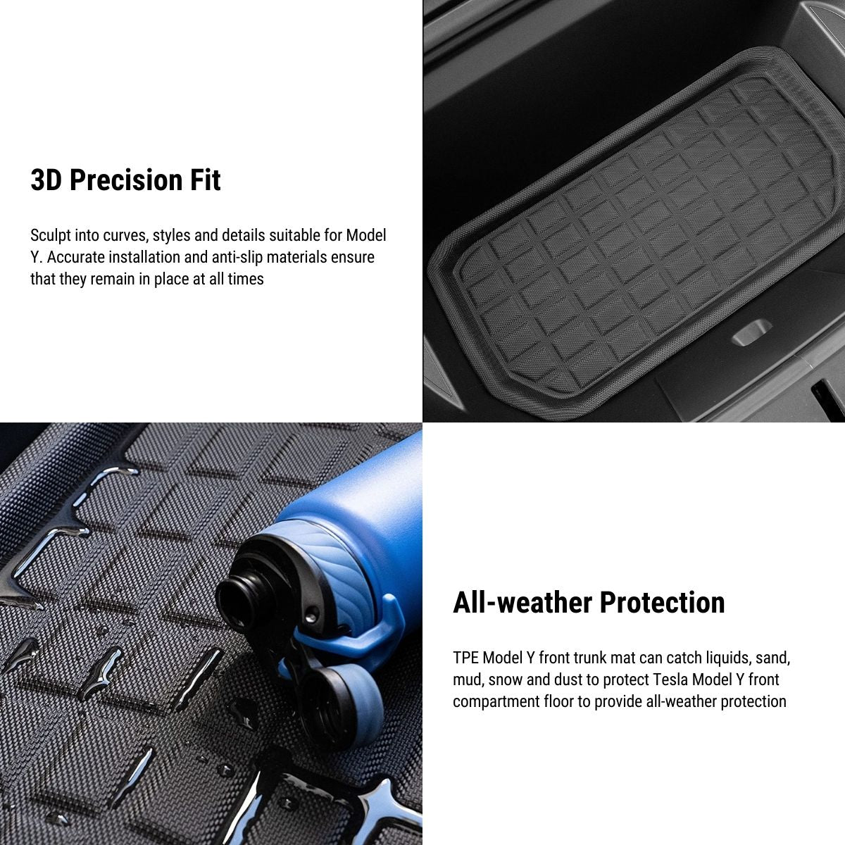 All Weather 3D Front Trunk Mats for Tesla Model Y 2021-2024 - Tesery Official Store