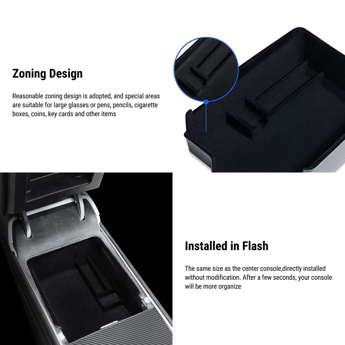 Armrest Organizer Console Tray for Tesla Model 3 2017-2023.10 / Model Y 2021-2024 - Tesery Official Store
