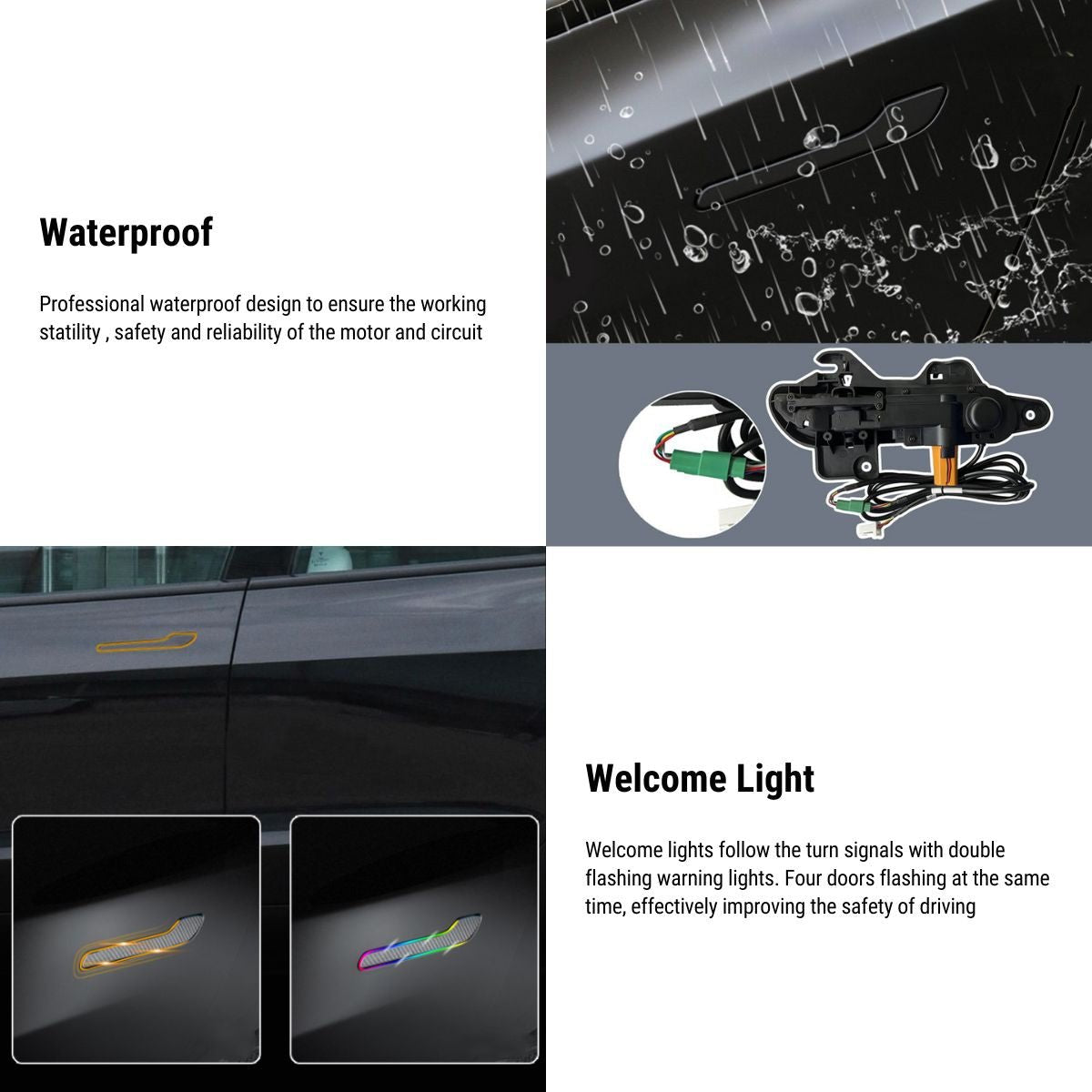 Auto Present Door Handle with LED for Tesla Model 3 Highland (4PCS) - Tesery Official Store
