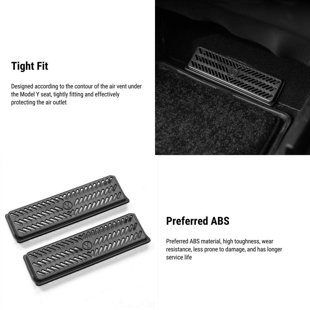 Tesla Model Y 2017-2023 Accessories Car Air Conditioner Cover Under Rear  Seat Dustproof Guard Vent Duct Outlet Auto Interior - AliExpress