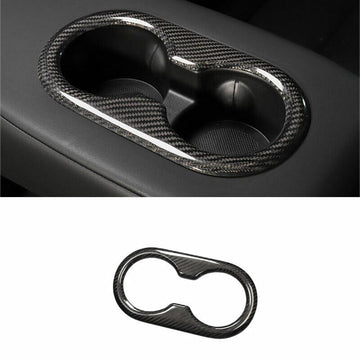 Porte-gobelet de vidange arrière en fibre de carbone véritable adapté au modèle Tesla 3/Y 2017-2022
