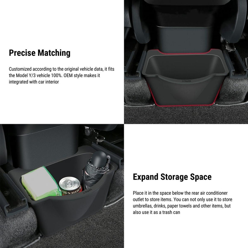 Rear Seat Center Console Storage Organizer for Tesla Model Y & Model 3