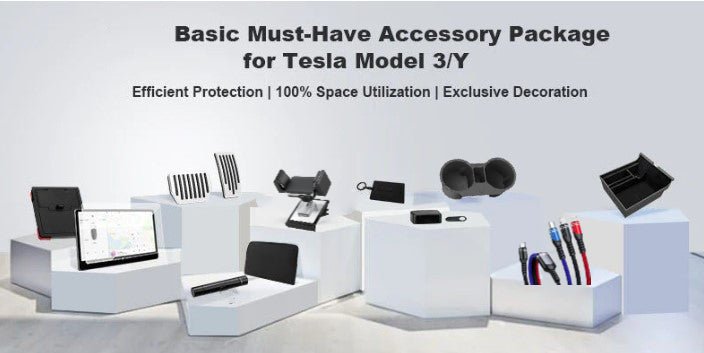 Basic Must-Have Tesla Accessories Package suitable for Model 3