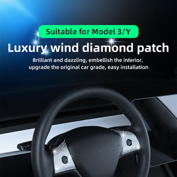 Bling Steering Wheel Buttons Decorate for Tesla Model 3 Model Y（2017-2024）