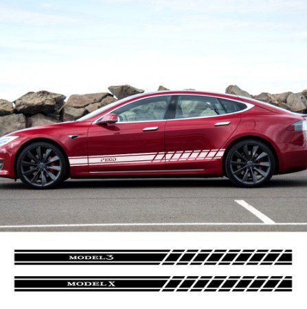 Car Door Side Skirt Stickers Auto Decor Decal for Tesla Model 3 Model S Model X 2PCS/set - Tesery Official Store