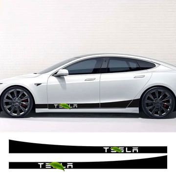 Jupe latérale de porte de voiture Stripes Sill Sticker Body Decal adapté à Tesla (2pcs / set)