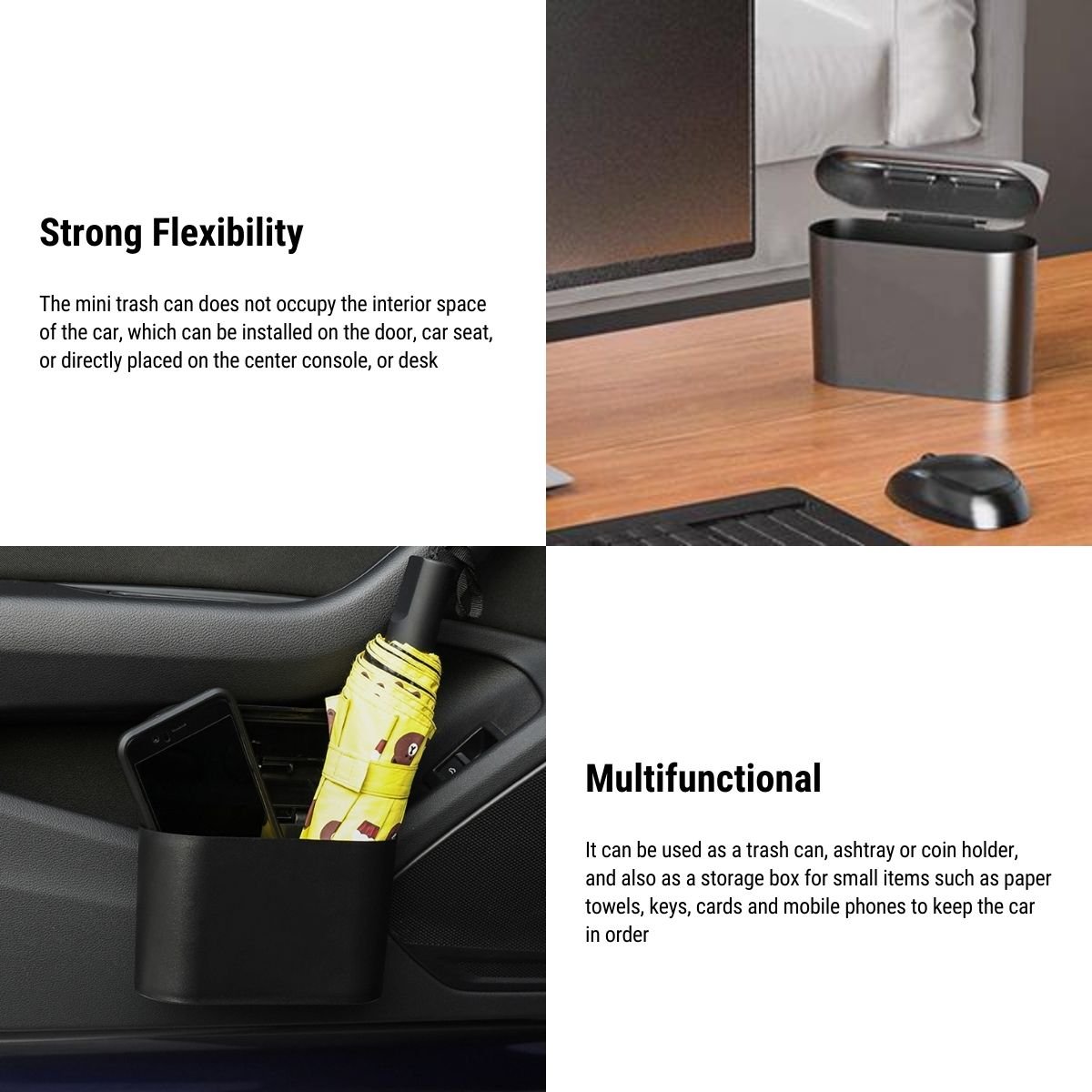 Car Trash Can with 8 Rolls of Garbage Bags for Tesla - Tesery Official Store