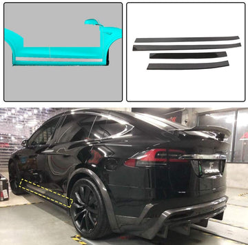 Molduras del panel de la puerta de estilo REVOZPORT de fibra de carbono para Tesla Model X 2016-2022