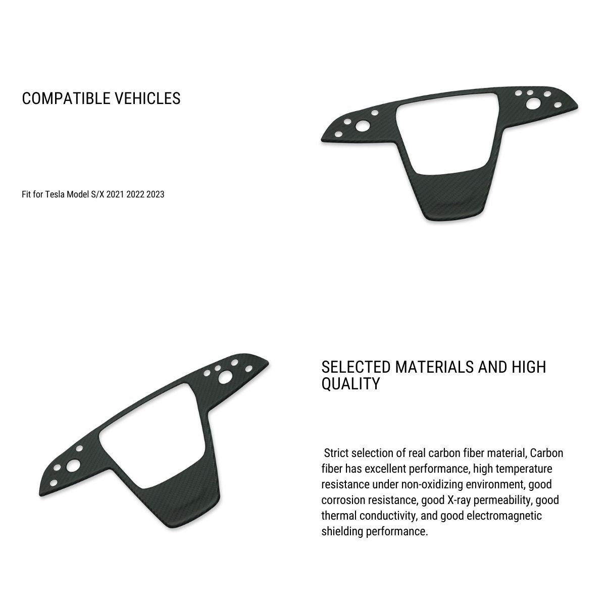 Carbon Fiber Steering Wheel Cover for Tesla Model S/X 2021-2023 - Tesery Official Store