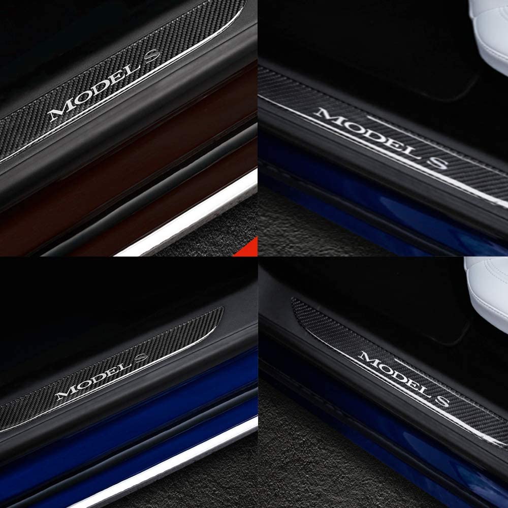 Carbon Fiber Textured Front Door Sill Protector for Tesla Model S 2016-2018 - Tesery Official Store