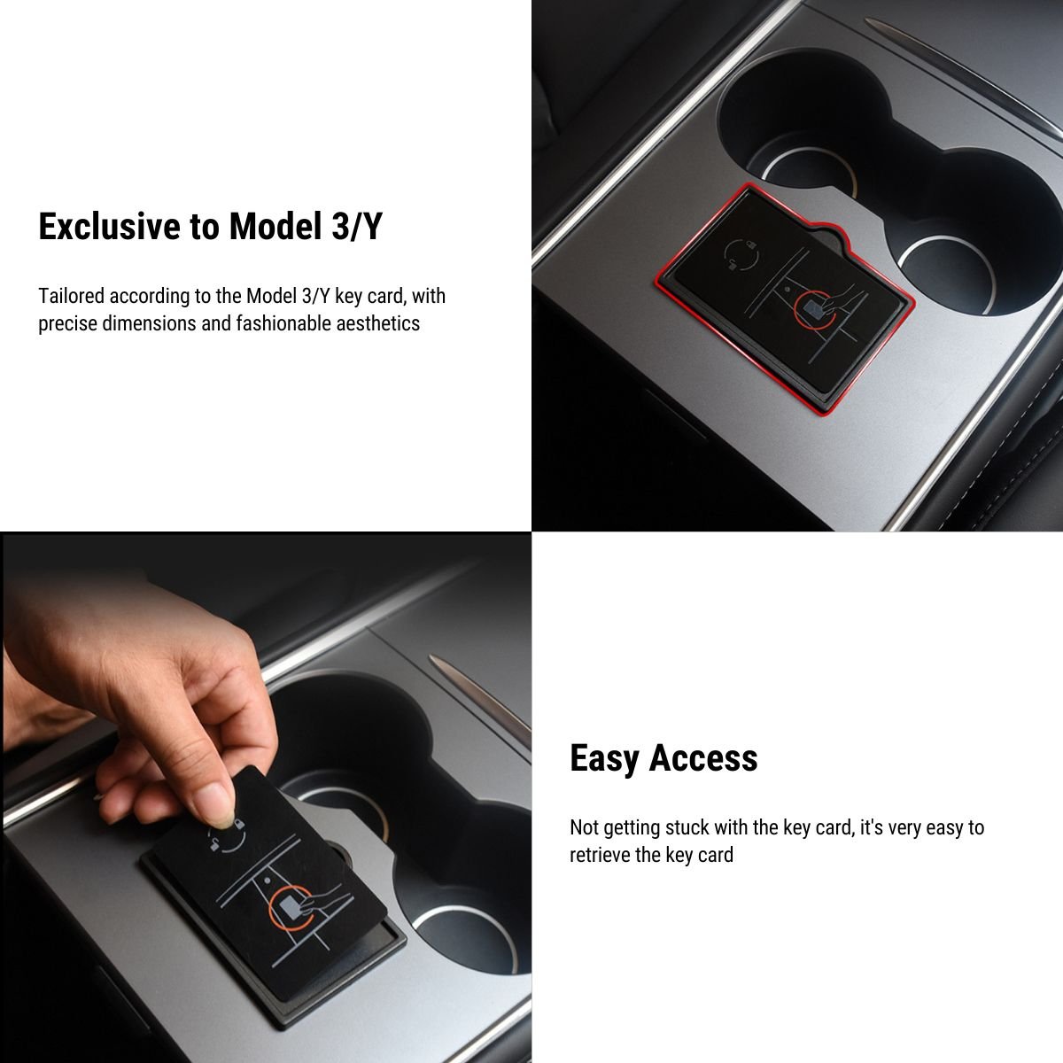 Center Console Card Key Holder for Tesla Model 3 2017-2023.10 & Model Y 2017-2024 - Tesery Official Store