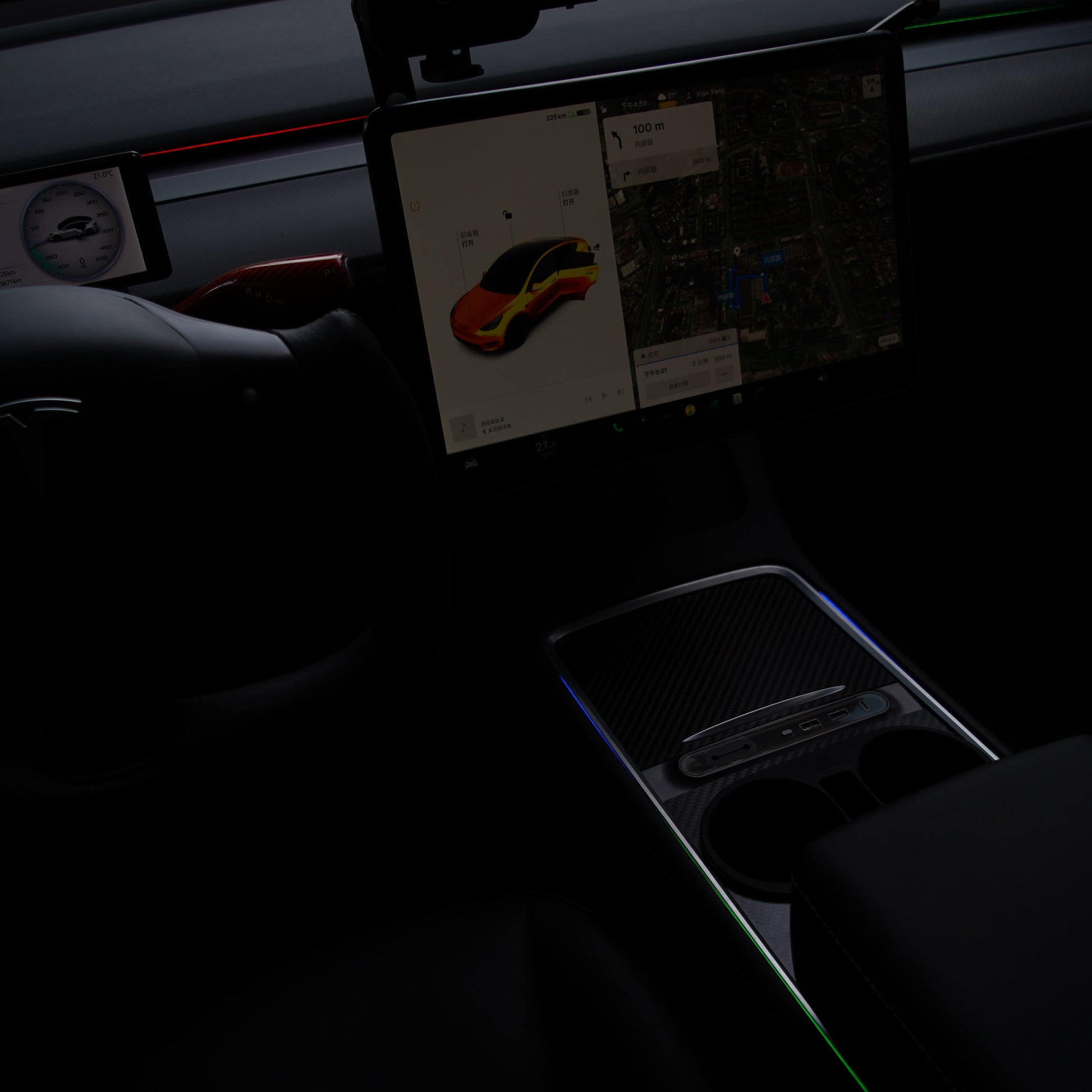 Center Console + Dashboard Ambient Light for Tesla Model 3 / Model Y - Tesery Official Store