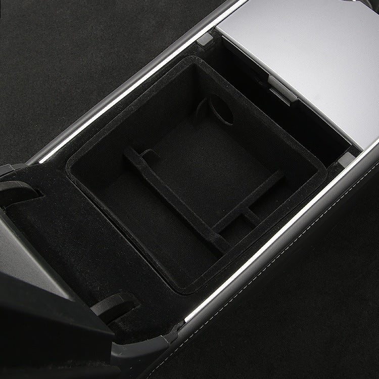 TESERY Official Store Center Console Tray Armrest Box Storage Box for Tesla Model 3 2021-2023.10 / Model Y 2020-2024 Flocking