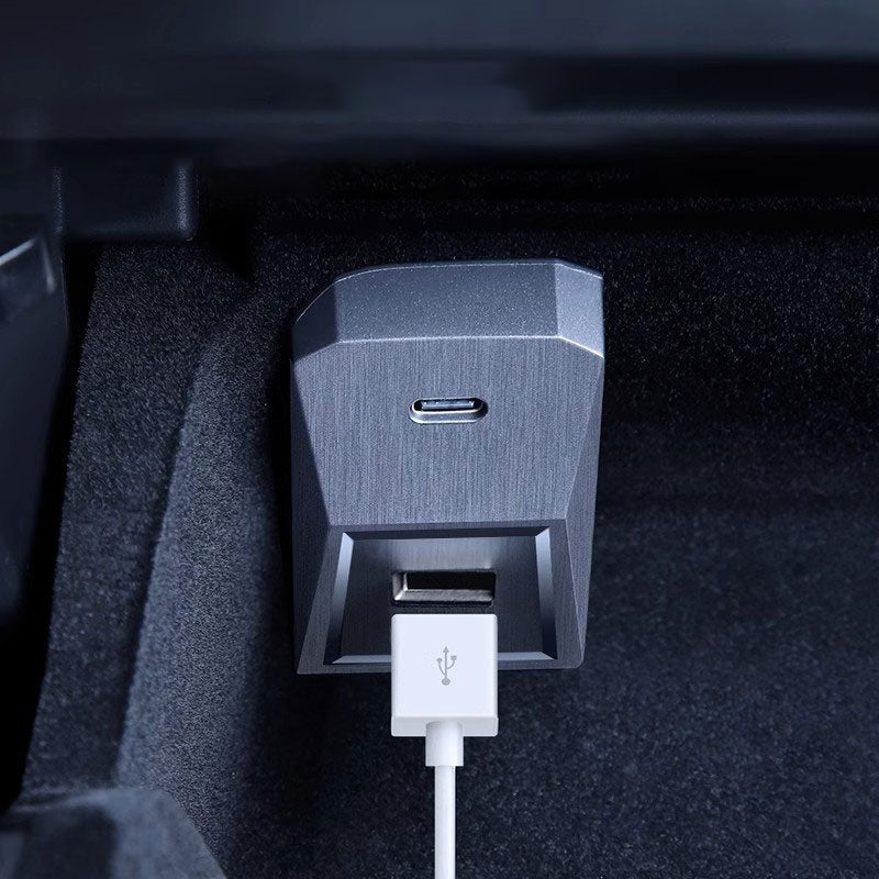 Heart Horse Tesla USB Hub snellaadadapter voor model Y Model 3 (2021-2024), middenconsole-dockingstation met intrekbare kabel en schuifafdekking voor Tesla-binnenaccessoires Heart Horse Tesla USB Hub snellaadadapter voor model Y Model 3 (2021-2024), middenconsole-dockingstation met intrekbare kabel en schuifafdekking voor Tesla-binnenaccessoires