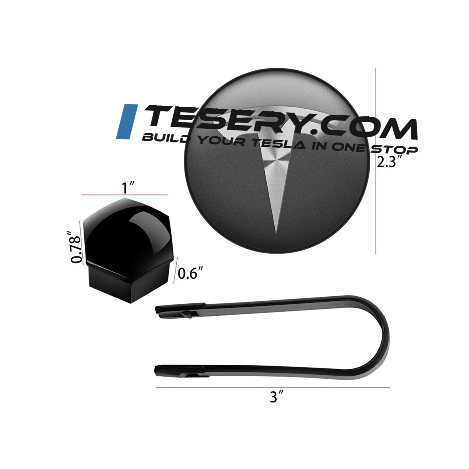 Center Wheel Center Cap Kit With Puller for Tesla Model 3/Y/S/X - Tesery Official Store