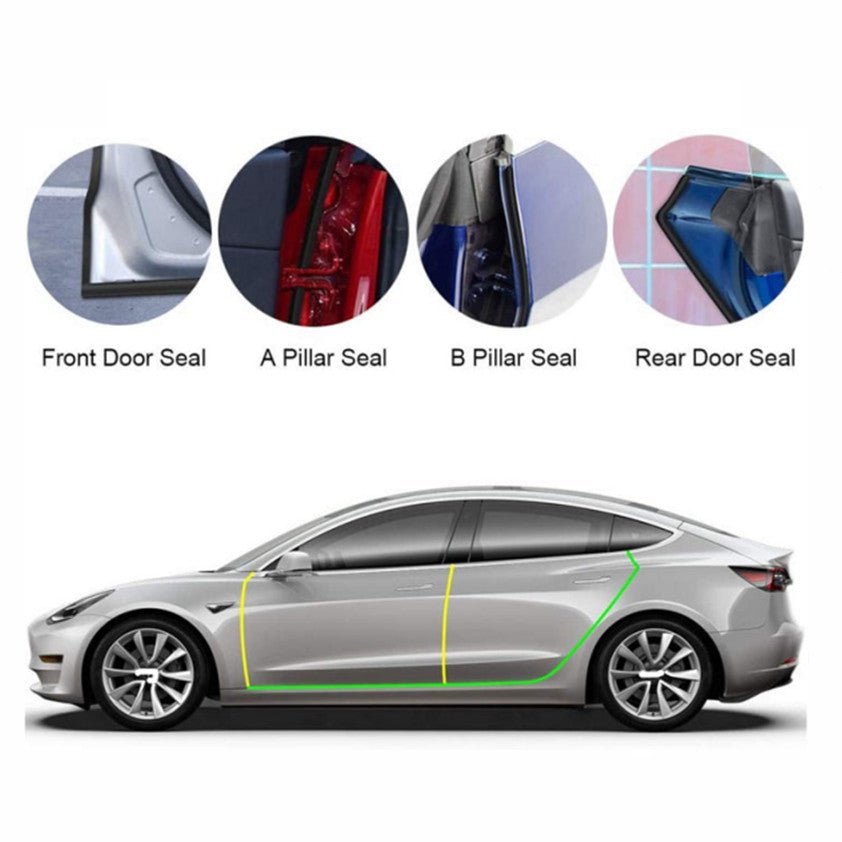 Door Rubber Sealing Strip Noise Reduction Kit for Tesla Model 3 2017-2023 - Tesery Official Store