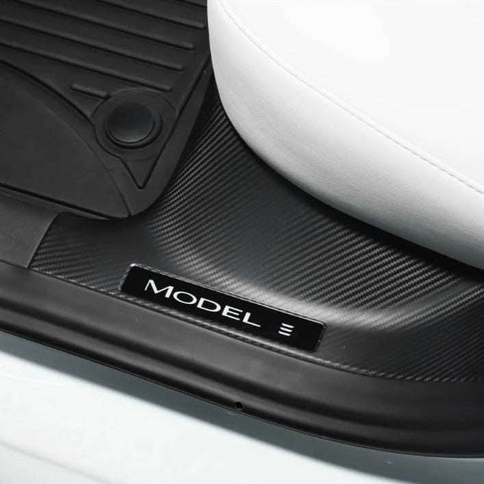 Auto Kohlefaser Protect Aufkleber Auto Türplatte Sill Scuff Welcome Pedal  Schwelle Abdeckung für Tesla Model 3 Auto Aufkleber Styling