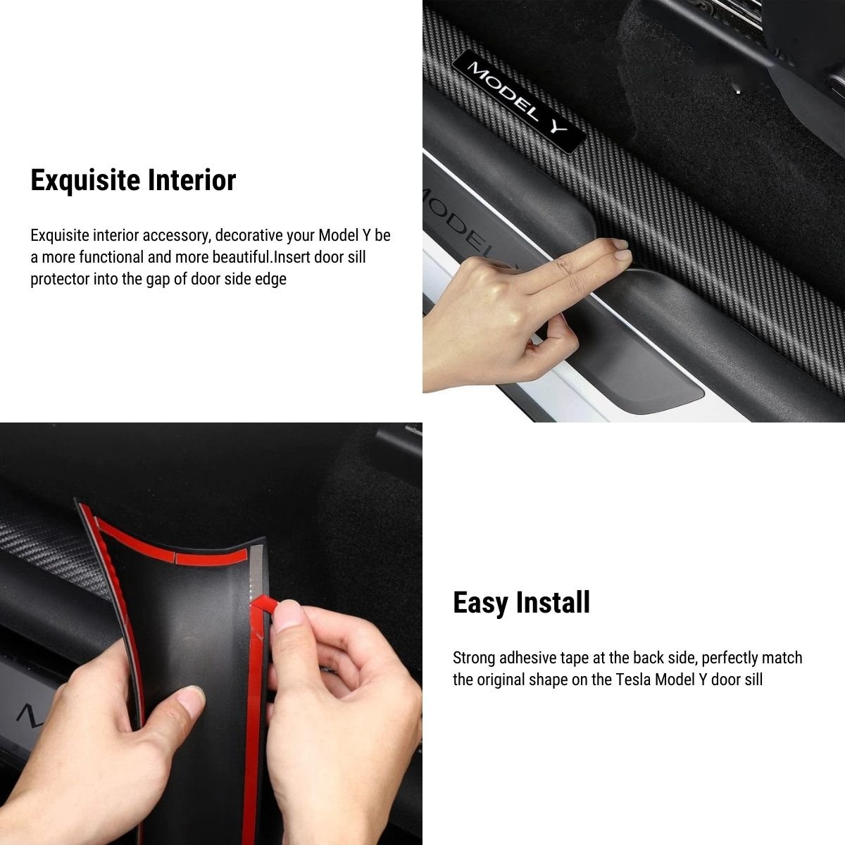 Door Sill Protector Front & Rear for Tesla Model Y - Tesery Official Store