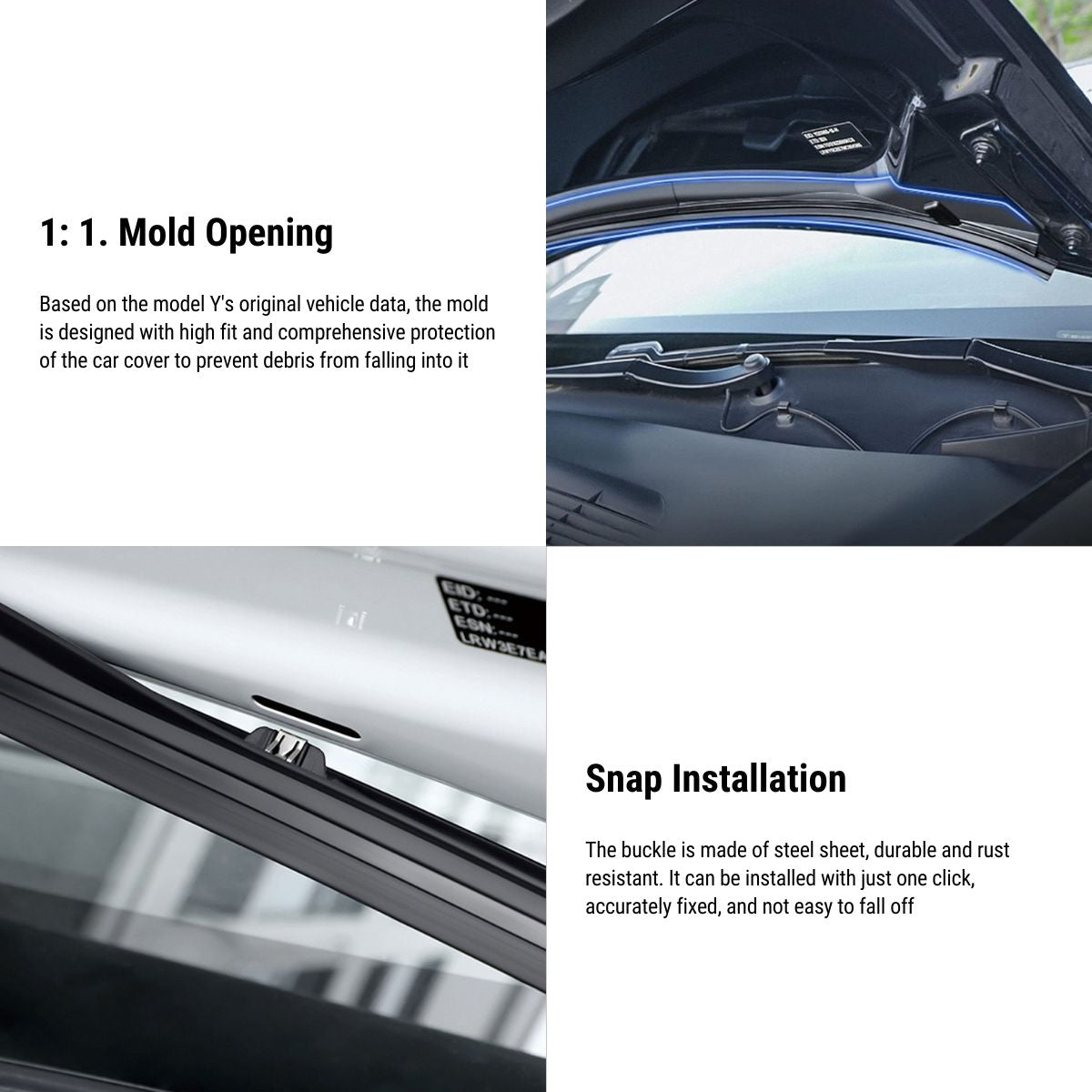 Double-Channel Waterproof Strip for Tesla Mode Y 2020-2023 - Tesery Official Store