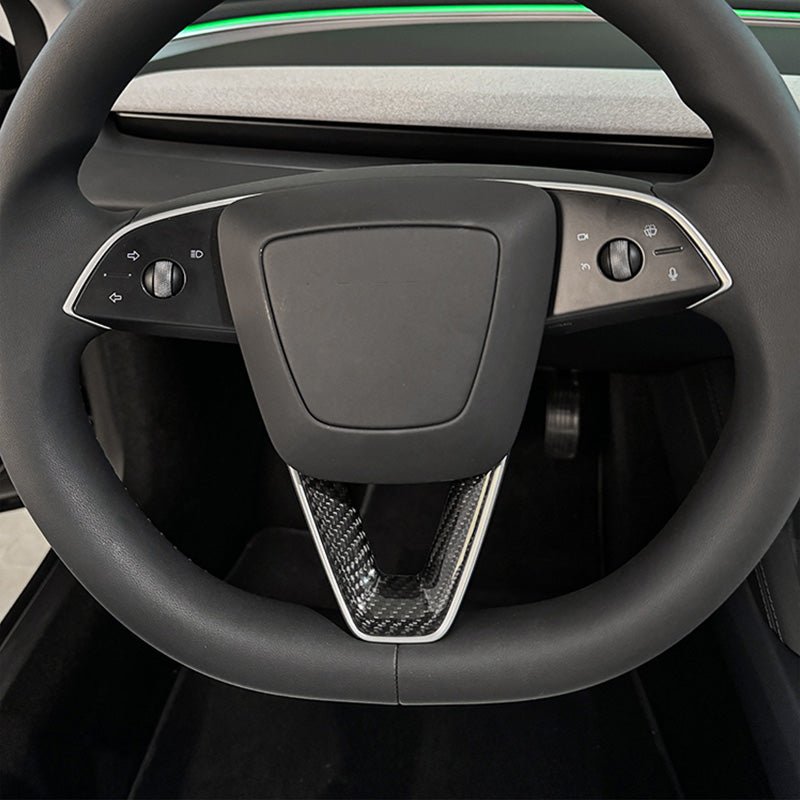 Dry Carbon Fibre Steering Wheel V-Cover for Tesla Model 3 Highland - Tesery Official Store