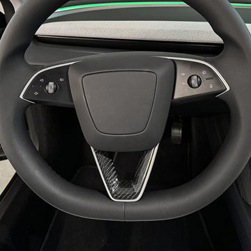 Trockenes Kohlefaser-Lenkrad V-Cover für Tesla Model 3 Highlands