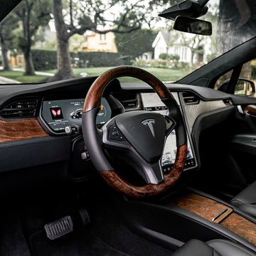 Volante de ceniza figurado para Tesla Model S 2012 - 2020 【Estilo 12】