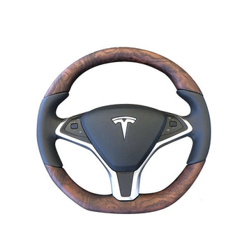 Figured Ash Steering Wheel for Tesla Model S 2012 - 2020 【Style 12】